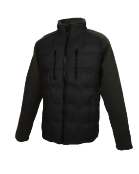 ASHORE MENS DOWN AND SWEATER SOFTSHELL HYBRID JACKETS IN BLACK