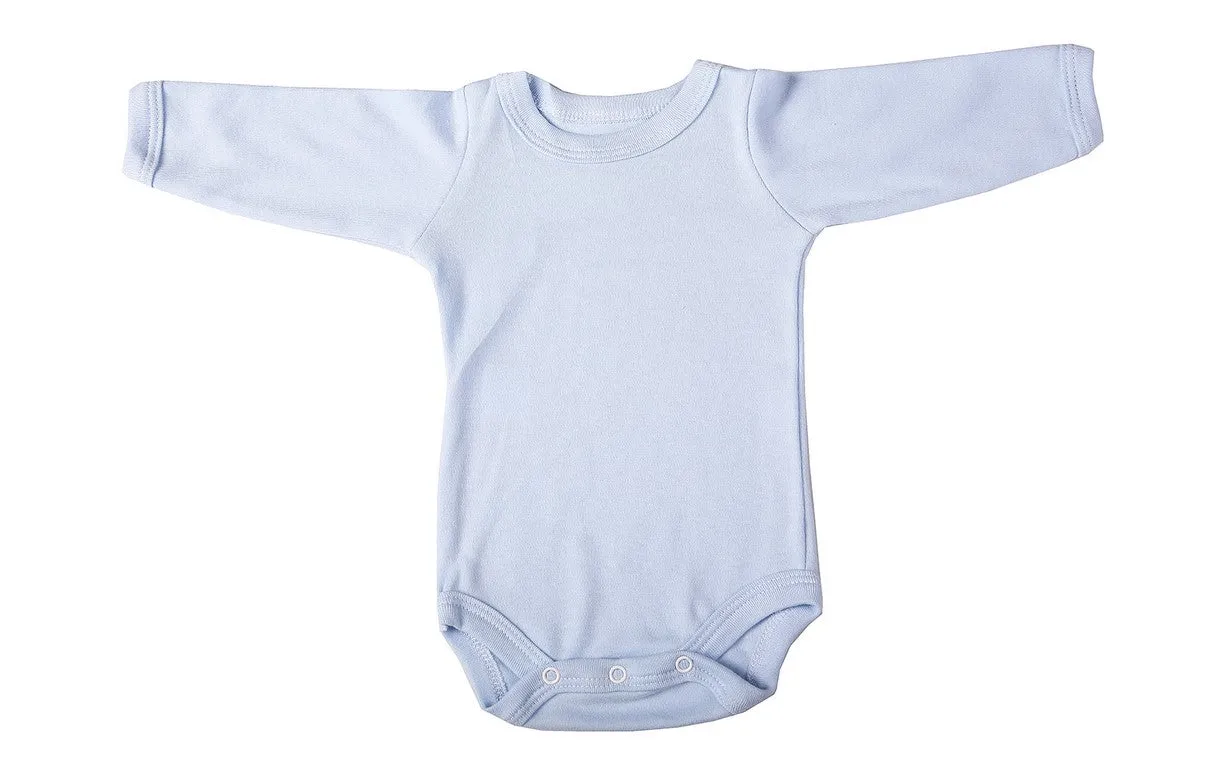 Bulk 6 pack Blank Long-Sleeved Crew Neck Onesies 100% Cotton