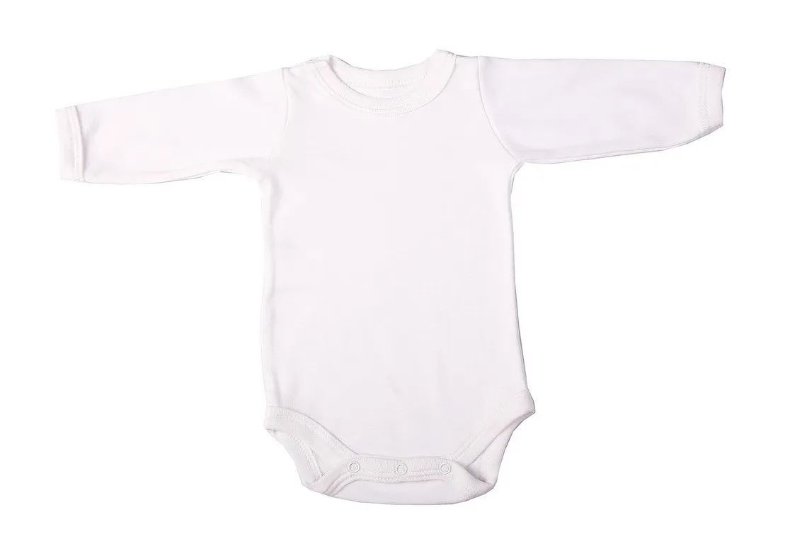 Bulk 6 pack Blank Long-Sleeved Crew Neck Onesies 100% Cotton