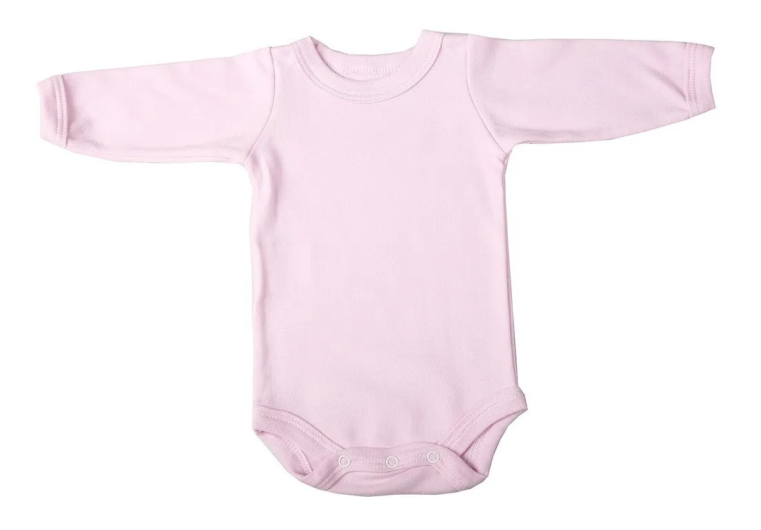 Bulk 6 pack Blank Long-Sleeved Crew Neck Onesies 100% Cotton