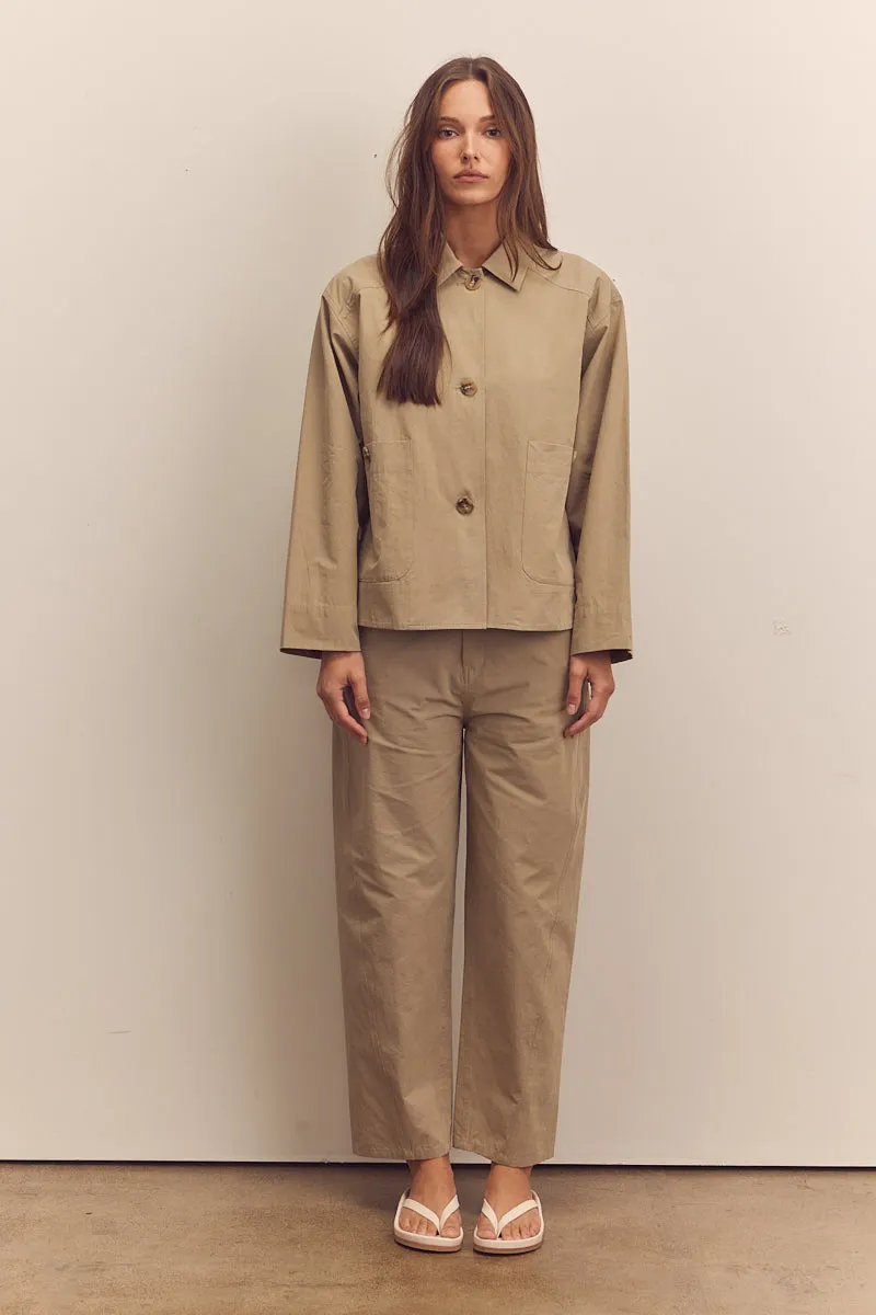 Button-down cotton worker jacket