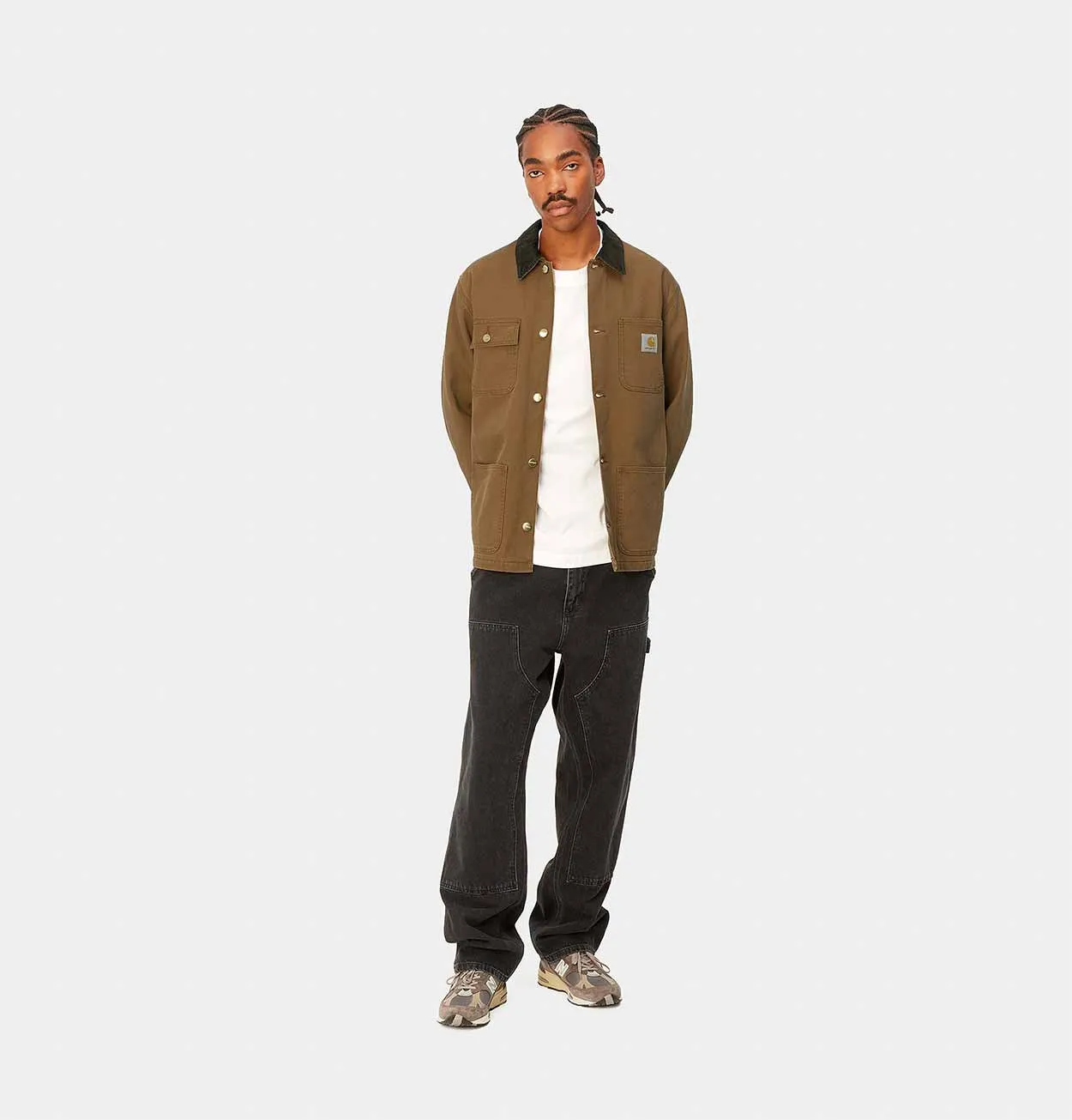 Carhartt WIP Michigan Coat in Hamilton Brown Heavy Stone Wash