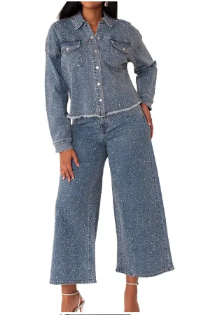 For Her 82395 Denim Jacket w/ Rhinestones