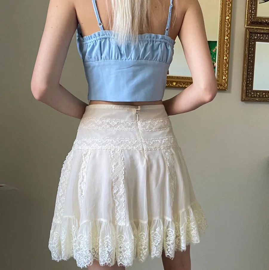 Julia Fashion - Women Lace Ruffles Pleated Skirts