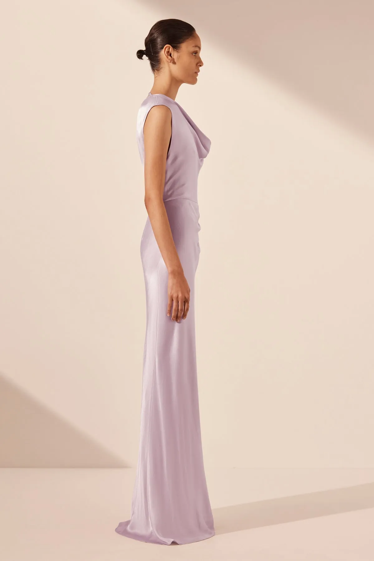 LA LUNE DRAPED MAXI DRESS - LILAC