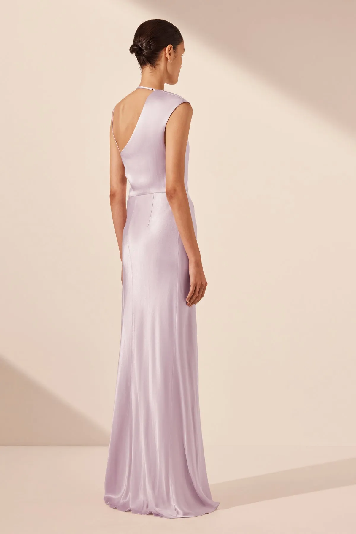 LA LUNE DRAPED MAXI DRESS - LILAC