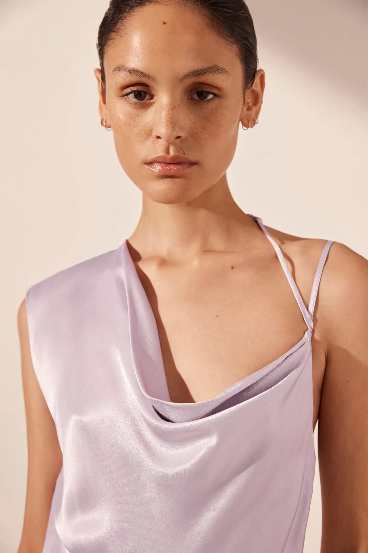 LA LUNE DRAPED MAXI DRESS - LILAC