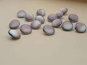 Light Brown & Silver Circular Down Hole Polyester Buttons