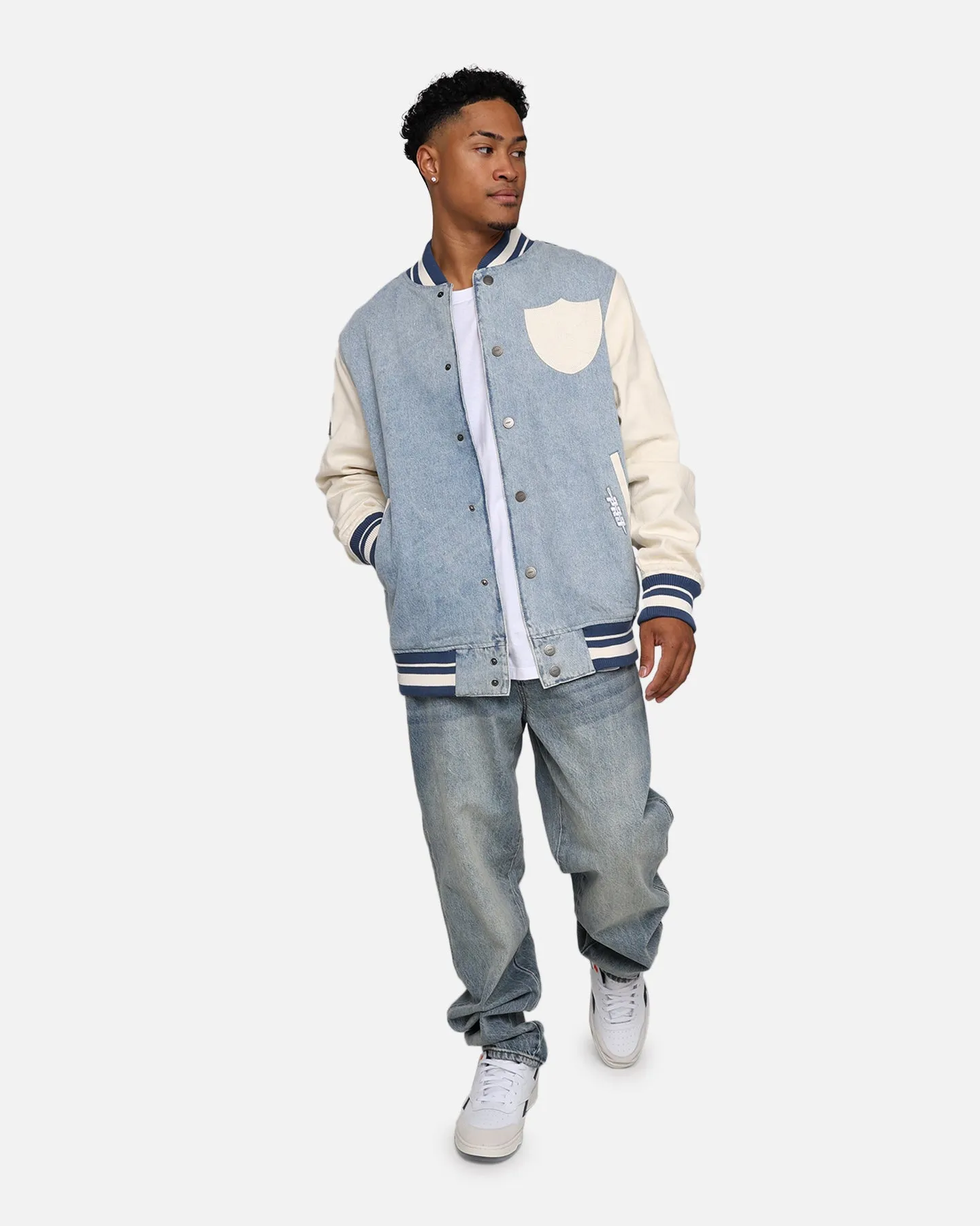 Pro Standard Las Vegas Raiders Varsity Denim Jacket Denim/Linen