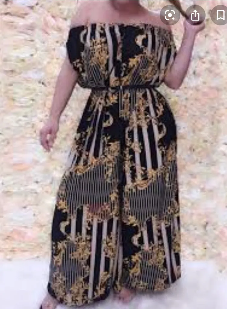 WOMEN BLACK OFF SHOULDER JUMPSUIT ROMPER